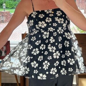 🌼Dee Dee floral sheet overlay tank